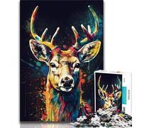 Puzzles pour Adultes et Adolescents, 1 000 pièces, Motif cerf Mignon, Anti-Stress, Difficile, décoration d'intérieur Unique et Cadeaux (Taille 75x50cm)