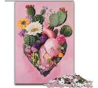Puzzles pour Adultes et Adolescents, 1 000 pièces, Motif cœur végétal, pour stimuler Le Cerveau, Jouets addictifs pour cultiver la Patience, décoration Parfaite, 38x26cm