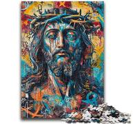 Puzzles pour Adultes et Adolescents, 1 000 pièces, Motif Graffiti Jésus, Jeu éducatif pour Anniversaire et Noël, à partir de 14 Ans, 50x75cm