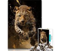 Puzzles pour Adultes et Adolescents, 1 000 pièces, Motif léopard doré, Jouet éducatif Anti-Stress, idéal comme Cadeau pour Toute la Famille, 50x75cm
