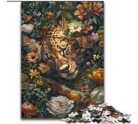 Puzzles pour Adultes et Adolescents, 1 000 pièces, Motif léopard Fleuri, pour entraîner Votre Cerveau et Vos Mains Cadeau d'anniversaire Unique pour Les 14 Ans et Plus, 50x75cm