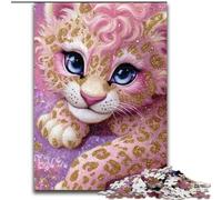 Puzzles pour Adultes et Adolescents, 1 000 pièces, Motif léopard Rose, pour entraîner Votre Cerveau et Vos Mains Cadeau d'anniversaire Unique pour Les 14 Ans et Plus, 26x38cm