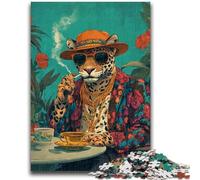 Puzzles pour Adultes et Adolescents, 1 000 pièces, Motif léopard Tendance, Jeux éducatifs, décoration d'intérieur, idéal pour la décoration de Bureau (50x75cm)
