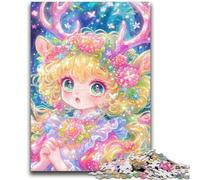 Puzzles pour Adultes et Adolescents, 1 000 pièces, Motif Petite Fille cerf, Jeu éducatif et Stimulant pour Toute la Famille, idéal pour Un Anniversaire ou Noël, 50x75cm