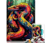 Puzzles pour Adultes et Adolescents, 1 000 pièces, Motif Serpent coloré, Jouet éducatif Anti-Stress, idéal comme Cadeau pour Toute la Famille, 50x75cm