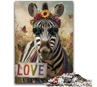 Puzzles pour Adultes et Adolescents, 1 000 pièces, Motif zèbre Arc-en-Ciel, Jeux éducatifs, Anti-Stress, idéal pour la décoration de Bureau, 50x75cm