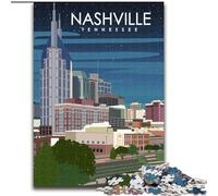 Puzzles pour Adultes et Adolescents, 1 000 pièces, Nashville, Tennessee Art, adapté aux Personnes de 14 Ans et Plus, Difficile à réaliser, mais Amusant et Humoristique, Excellent Cadeau, 26x38cm