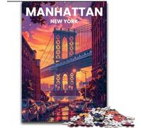 Puzzles pour Adultes et Adolescents, 1 000 pièces, Quartier de Manhattan, Jeux, Jouets, Cadeaux d'anniversaire Uniques pour Les Enfants de 14 Ans et Plus, 50x75cm