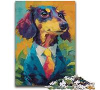 Puzzles pour Adultes et Adolescents, 1 000 pièces, Teckel en Costume, Jouet éducatif et décompressant, idéal comme Cadeau, 26x38cm