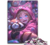 Puzzles pour Adultes et Adolescents, 1 000 pièces, thème Panda Roux, Jeu éducatif et Stimulant pour Toute la Famille, idéal pour Les Anniversaires et Noël, 50x75cm