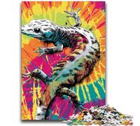 Puzzles pour Adultes et Adolescents 1000 pièces Aquarelle Gecko pour et à partir de 14 Ans Jeu Pratique Jeu de Noël Cadeaux 26x38cm