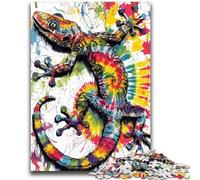Puzzles pour Adultes et Adolescents 1000 pièces Aquarelle Gecko pour Les 14 Ans et Plus Beau Jeu de Conception Beau Jeu de Conception Superbe Cadeau 26x38cm