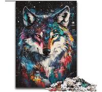Puzzles pour Adultes et Adolescents 1000 pièces Art du Loup, Jouets éducatifs et Anti-Stress, renforcent l'amour Entre Couples (Taille 50x75cm)