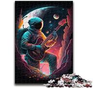 Puzzles pour Adultes et Adolescents 1000 pièces Astronaute Jouant de la Guitare pour Les 14 Ans et Plus Beau Jeu de Conception Beau Jeu de Conception Superbe Cadeau 26x38cm
