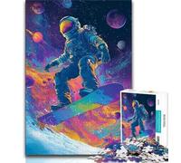 Puzzles pour Adultes et Adolescents 1000 pièces Astronaute Ski, pour Jeu éducatif, défi, Cadeau d'anniversaire, décoration Murale (38x26cm)