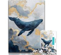 Puzzles pour Adultes et Adolescents 1000 pièces Baleine mystérieuse, pour Jeu éducatif, défi, Cadeau d'anniversaire, décoration Murale (75x50cm)