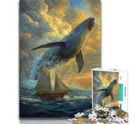 Puzzles pour Adultes et Adolescents 1000 pièces Baleine spirituelle, pour Jeu éducatif, défi, Cadeau d'anniversaire, décoration Murale (38x26cm)