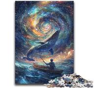 Puzzles pour Adultes et Adolescents 1000 pièces Baleines dans l'espace Soulagement du Stress Défi Difficile Idéal comme Cadeau pour Toute la Famille 50x75cm
