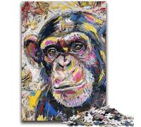 Puzzles pour Adultes et Adolescents 1000 pièces Basquiat Chimpanzé Puzzles pour Adolescents, Jeux Amusants Décoration Murale Cadeaux d'anniversaire et de Noël Uniques (75x50cm)