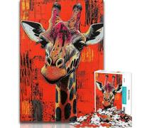 Puzzles pour Adultes et Adolescents, 1000 pièces, Basquiat Girafe, Difficile à réaliser, mais Amusant et Humoristique, Cadeau d'anniversaire et Cadeau Unique (75x50cm)