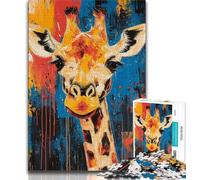 Puzzles pour Adultes et Adolescents 1000 pièces Basquiat Girafe, pour Jeu éducatif, Jouet de défi, Cadeau d'anniversaire, Cadeaux, Art Mural 38x26cm