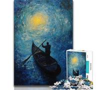 Puzzles pour Adultes et Adolescents, 1000 pièces, Bateau sous Le Ciel Nocturne, Difficile à réaliser, mais Amusant et Humoristique, Cadeau d'anniversaire et Cadeau Unique (38x26cm)