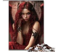 Puzzles pour Adultes et Adolescents 1000 pièces Belle Dame démon avec des Ailes, Convient aux Personnes de 14 Ans et Plus Jeux éducatifs Cadeaux du Père Noël Secret (Taille 50x75cm)