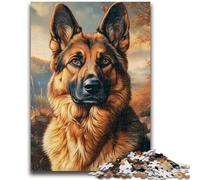 Puzzles pour Adultes et Adolescents 1000 pièces Berger Allemand Jeux éducatifs Décoration de la Maison Jeu éducatif pour Anniversaire, Noël 26x38cm
