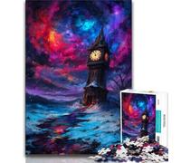 Puzzles pour Adultes et Adolescents 1000 pièces Big Ben de l'univers, défi Difficile Anti-Stress avec Affiche Assortie et Feuille de Questions 38x26cm