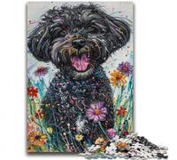 Puzzles pour Adultes et Adolescents 1000 pièces Caniche Aquarelle Anti-Stress Défi Difficile Idéal comme Cadeau pour Toute la Famille 26x38cm