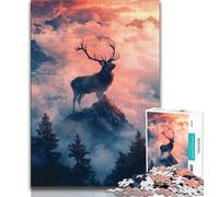 Puzzles pour Adultes et Adolescents 1000 pièces Cerf de Montagne, Jeu Familial Anti-Stress, défi Difficile, renforce l'amour Entre Couples (75x50cm)