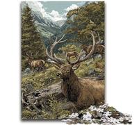 Puzzles pour Adultes et Adolescents 1000 pièces Cerf Sauvage pour et à partir de 14 Ans Jeu Pratique Jeu de Noël Cadeaux 50x75cm