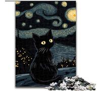 Puzzles pour Adultes et Adolescents 1000 pièces Chat du Ciel Nocturne, Jeu éducatif et Stimulant pour améliorer la mémoire (à partir de 14 Ans) (Taille 50x75cm)