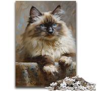 Puzzles pour Adultes et Adolescents 1000 pièces Chat Maine Coon Amusement en Famille Idéal comme Cadeau pour Toute la Famille à partir de 14 Ans 50x75cm