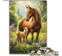 Puzzles pour Adultes et Adolescents 1000 pièces Cheval Décompression Intellectuelle Jouet Éducatif Cadeaux Secret du Père Noël 26x38cm