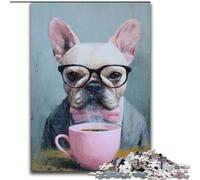 Puzzles pour Adultes et Adolescents, 1000 pièces, Chien Buvant du café, Jouet éléphant, Jeu intellectuel, Cadeau d'anniversaire, décoration Murale pour Les 14 Ans et Plus (Taille 50x75cm)