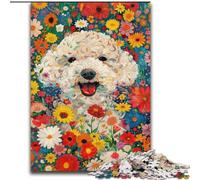 Puzzles pour Adultes et Adolescents 1000 pièces Chien Heureux, Jeu Familial Anti-Stress, défi Difficile, renforce l'amour Entre Couples 50x75cm