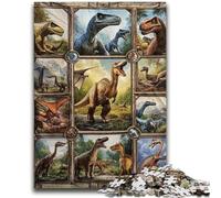Puzzles pour Adultes et Adolescents 1000 pièces Collage de Dinosaures Soulagement du Stress Défi Difficile À Offrir en Cadeau pour Toute la Famille 26x38cm