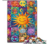 Puzzles pour Adultes et Adolescents, 1000 pièces, Collage de Soleil Souriant, Jouets de Divertissement Familial, idéal comme Cadeau pour Toute la Famille à partir de 14 Ans (Taille 50x75cm)