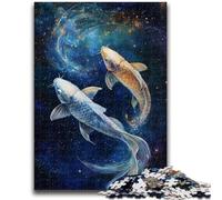 Puzzles pour Adultes et Adolescents 1000 pièces Cosmic Koi Family Entertainment Toys Jeu éducatif pour Anniversaire et Noël pour Les 14 Ans et Plus 26x38cm