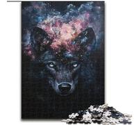Puzzles pour Adultes et Adolescents 1000 pièces Cosmic Wolf, Chaque pièce est Unique - Jeu Familial Stimulant et Amusant pour Les 14 Ans (Taille 26x38cm)