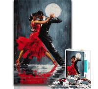 Puzzles pour Adultes et Adolescents 1000 pièces Couple Dansant Peinture à l'huile Puzzle Adolescent Jeu Stimulant pour est idéal comme Cadeau pour Toute la Famille 38x26cm