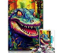 Puzzles pour Adultes et Adolescents 1000 pièces Crocodiles du Nil colorés, pour Jeu éducatif, défi, Cadeau d'anniversaire, décoration Murale (75x50cm)