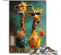 Puzzles pour Adultes et Adolescents 1000 pièces Deux girafes, Jouet éducatif et décompressant, idéal comme Cadeau pour Toute la Famille (Taille 26x38cm)