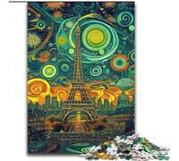 Puzzles pour Adultes et Adolescents 1000 pièces Eiffel psychédélique, pour 14 Ans et Plus, pour s'amuser en Famille et Passer Une soirée Jeux, Collection d'artistes, Beaux-Arts (Taille 50x75cm)