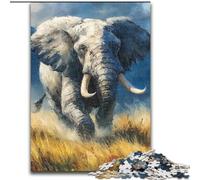 Puzzles pour Adultes et Adolescents 1000 pièces Éléphant des prairies, adaptés aux Personnes de 14 Ans et Plus, Jeux éducatifs, Cadeaux du Père Noël Secret (Taille 26x38cm)