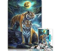 Puzzles pour Adultes et Adolescents, 1000 pièces, Famille de Tigres, Aide Le Cerveau à exercer, Jouets addictifs pour cultiver la Patience, décoration Parfaite (38x26cm)