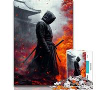 Puzzles pour Adultes et Adolescents 1000 pièces Fantasy Samurai Ninja, Jouet éducatif Anti-Stress, idéal comme Cadeau pour Toute la Famille 38x26cm