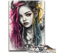 Puzzles pour Adultes et Adolescents 1000 pièces Fille du Diable pour Les 14 Ans et Plus Jouet éducatif intellectuel décompressant Excellent Cadeau 38x26cm