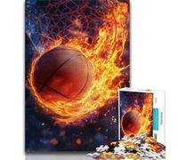 Puzzles pour Adultes et Adolescents 1000 pièces Flame Basketball Teenager Jigsaw, idéal comme Cadeau pour Toute la Famille Convient aux Enfants de 14 Ans et Plus (Taille 75x50cm)